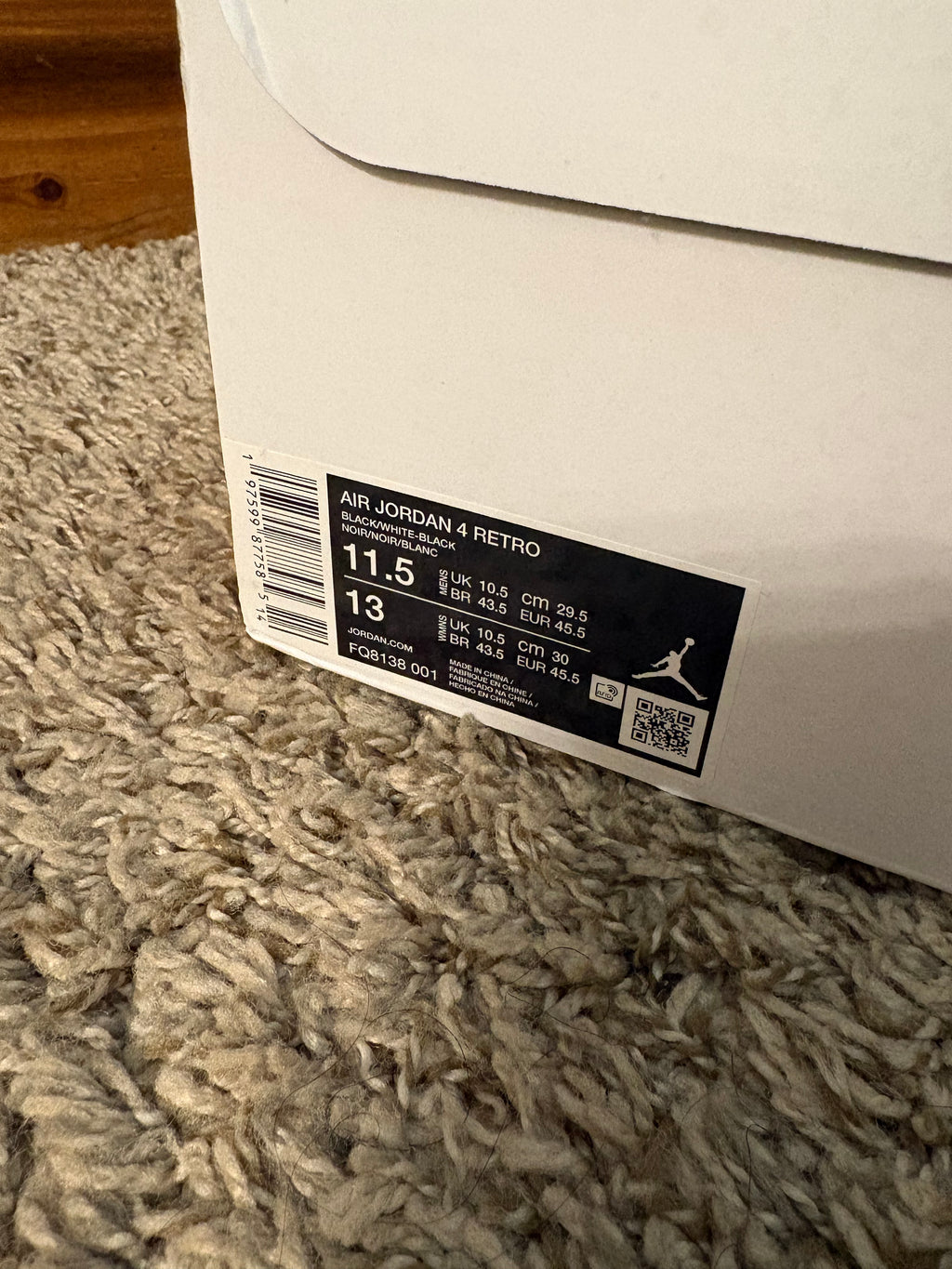 (Pre Owned) Jordan 4 White Thunder - Size 11.5