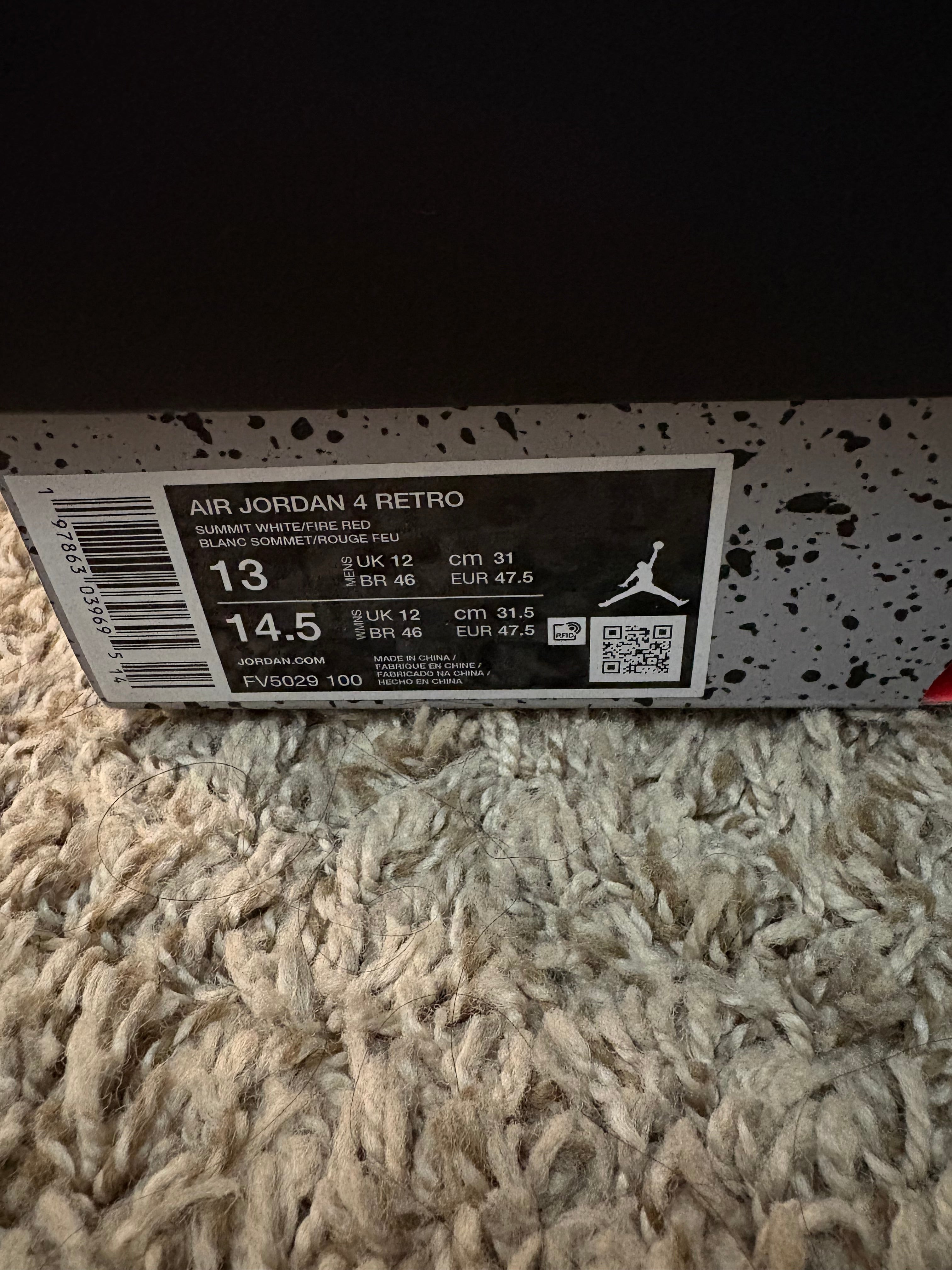 (Pre Owned) Jordan 4 White Cement 2025 - Size 13