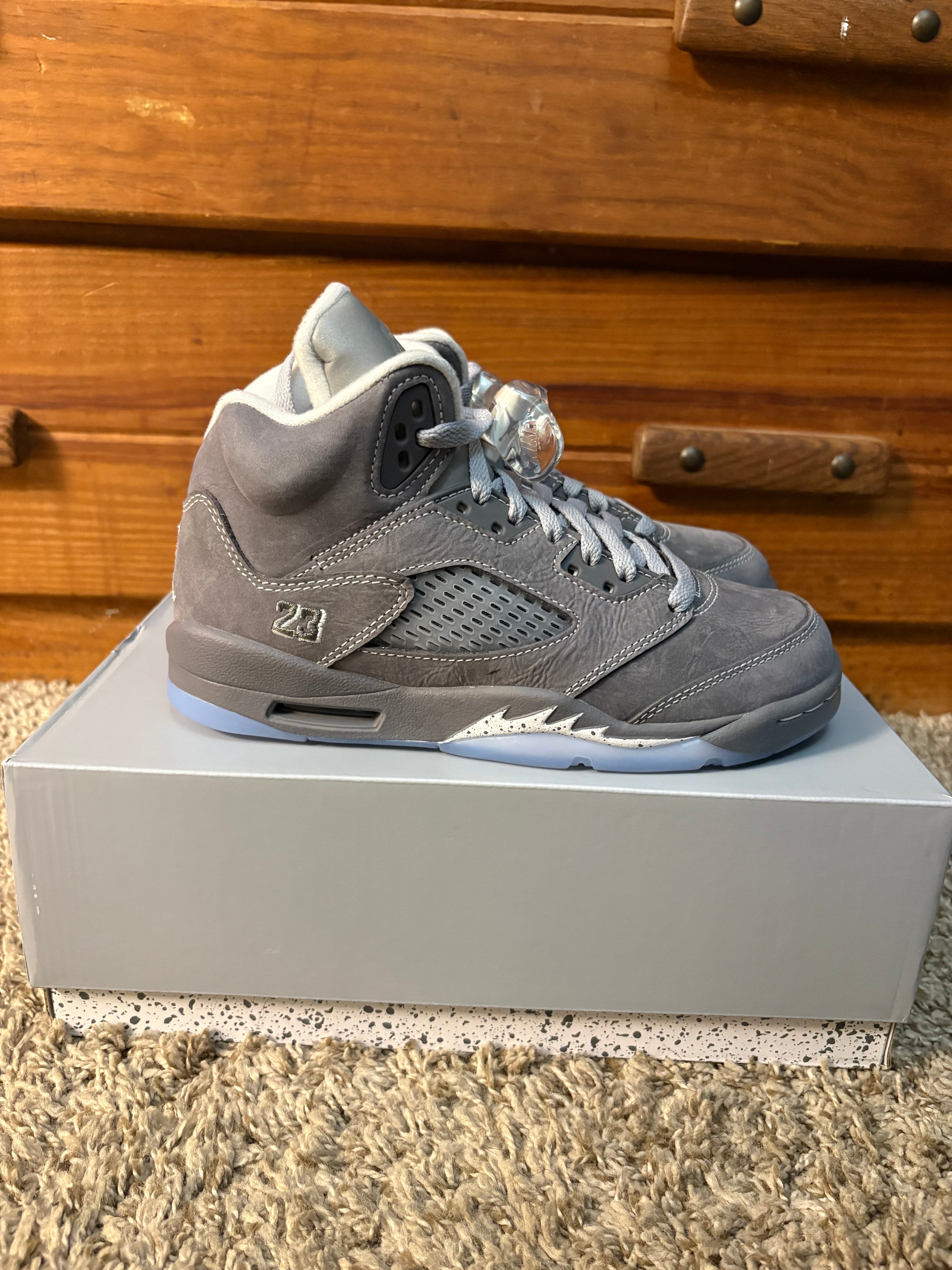 (Brand New) Jordan 5 Wolf Grey - 4.5y