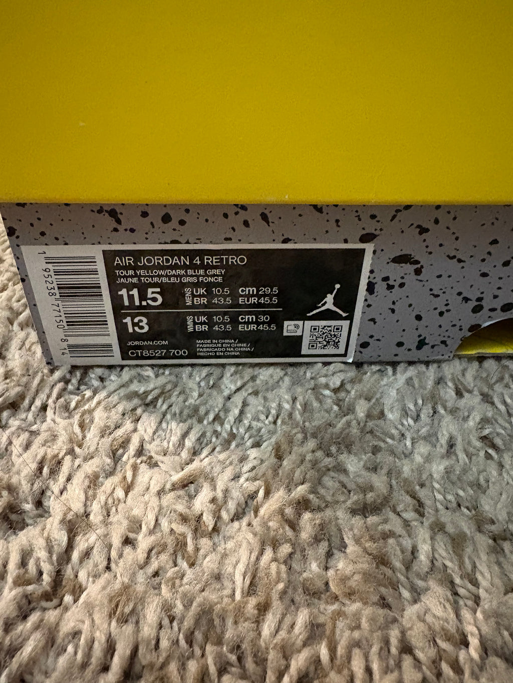(Pre Owned) Jordan 4 Lightning - Size 11.5