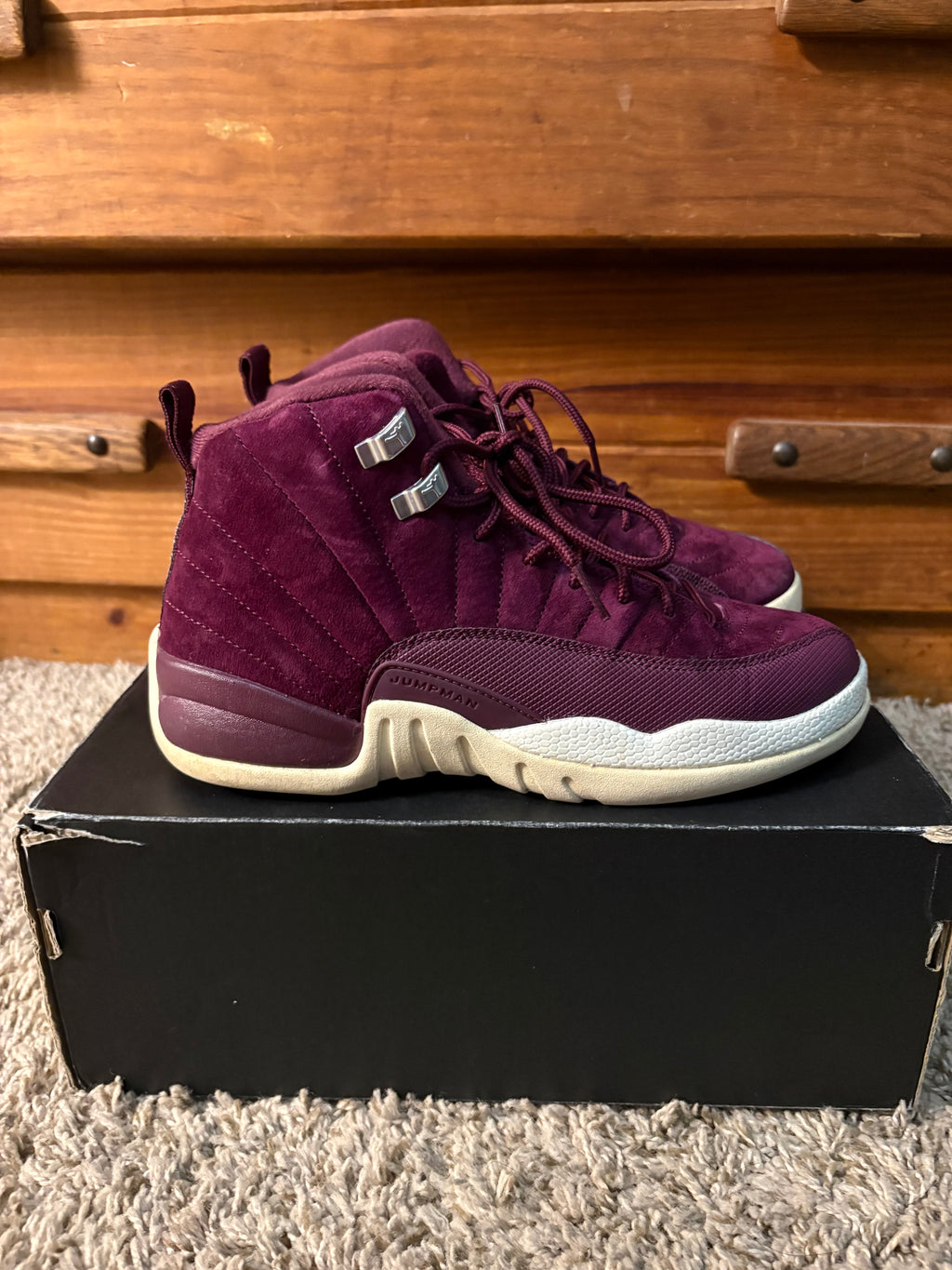 (Pre Owned) Jordan 12 Bordeaux - Size 6.5Y