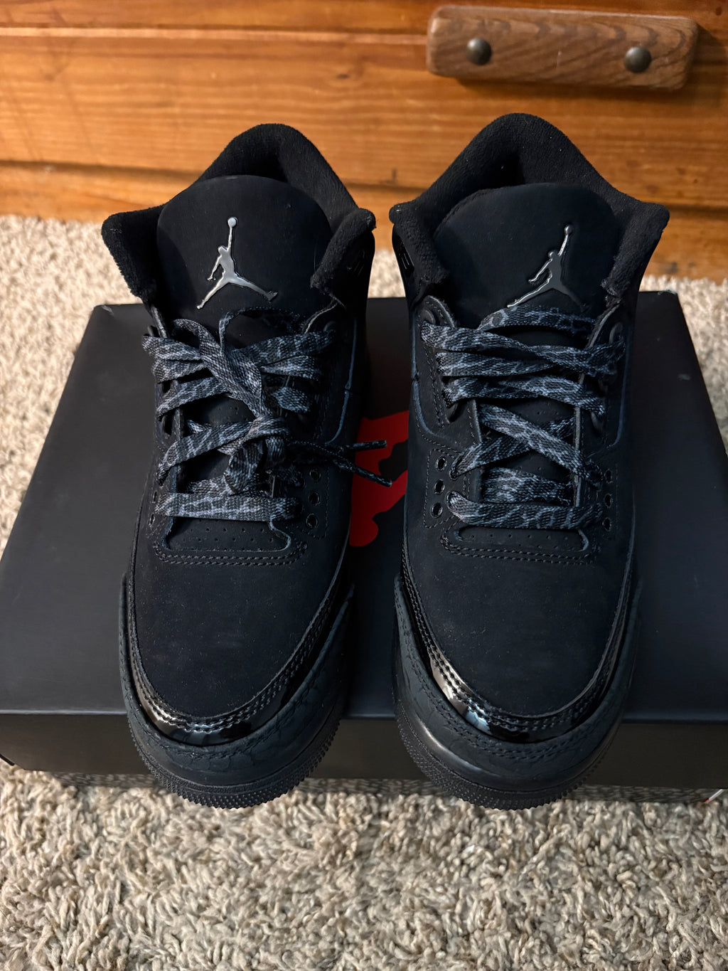 (Brand New/Tried On *Read Description*) Jordan 3 Black Cat 2025 - Size 4.5y