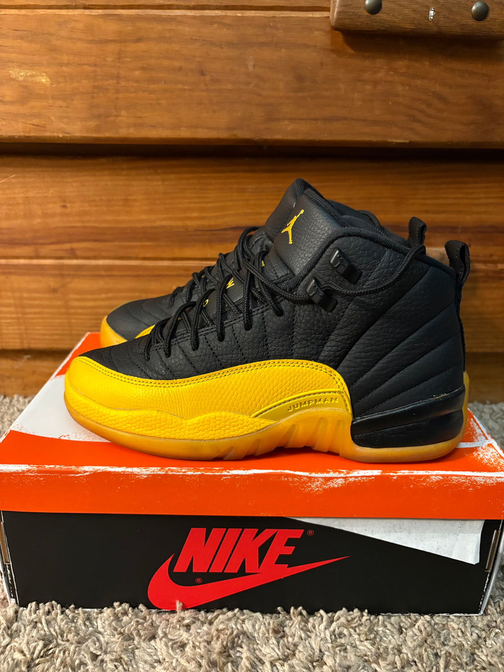 (Pre Owned) Jordan 12 University Gold - Size 6.5y