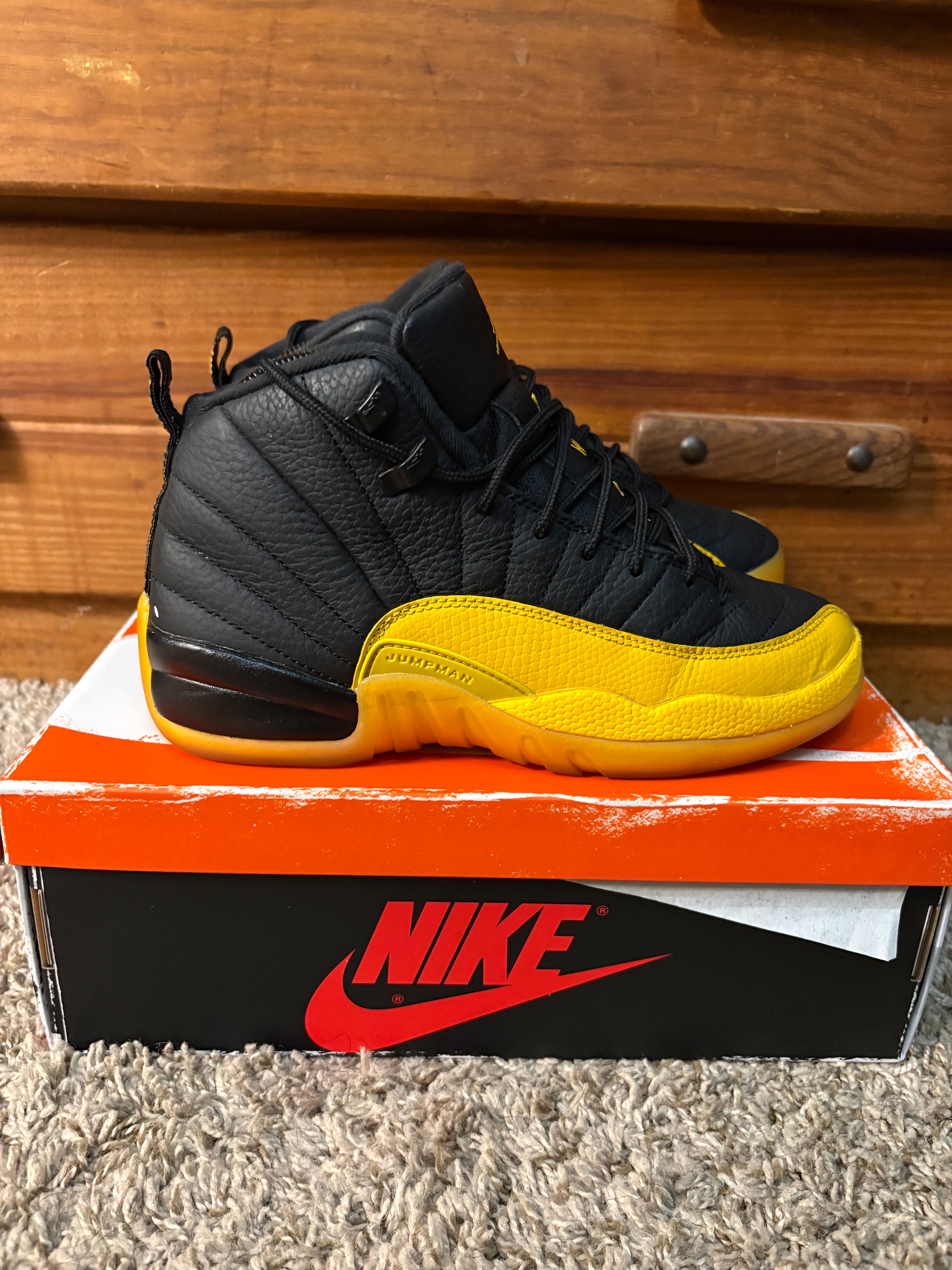(Pre Owned) Jordan 12 University Gold - Size 6.5y