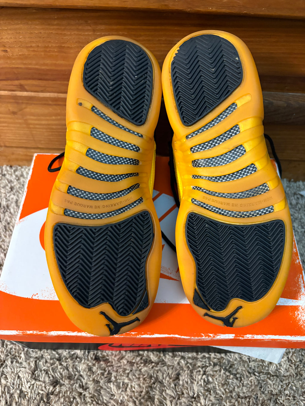 (Pre Owned) Jordan 12 University Gold - Size 6.5y