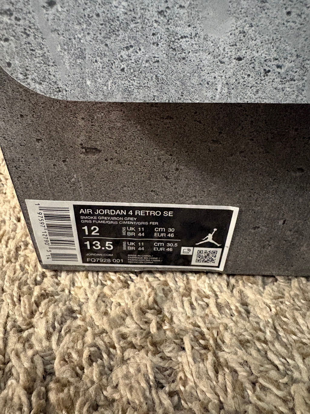 (Pre Owned) Jordan 4 Wet Cement - Size 12